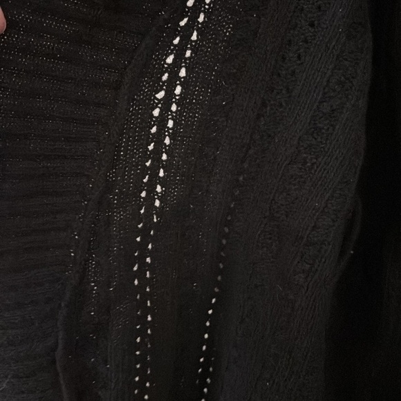 Ann Taylor Open Knit Sweater Cardigan Black Large - Picture 2 of 5